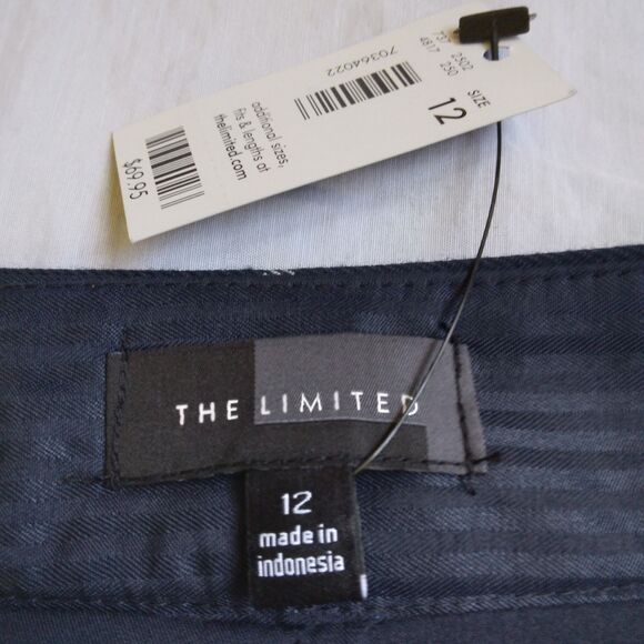 The Limited Plaid Skirt Navy Blue Academia Career Workwear Women's Size 12 - Picture 4 of 9